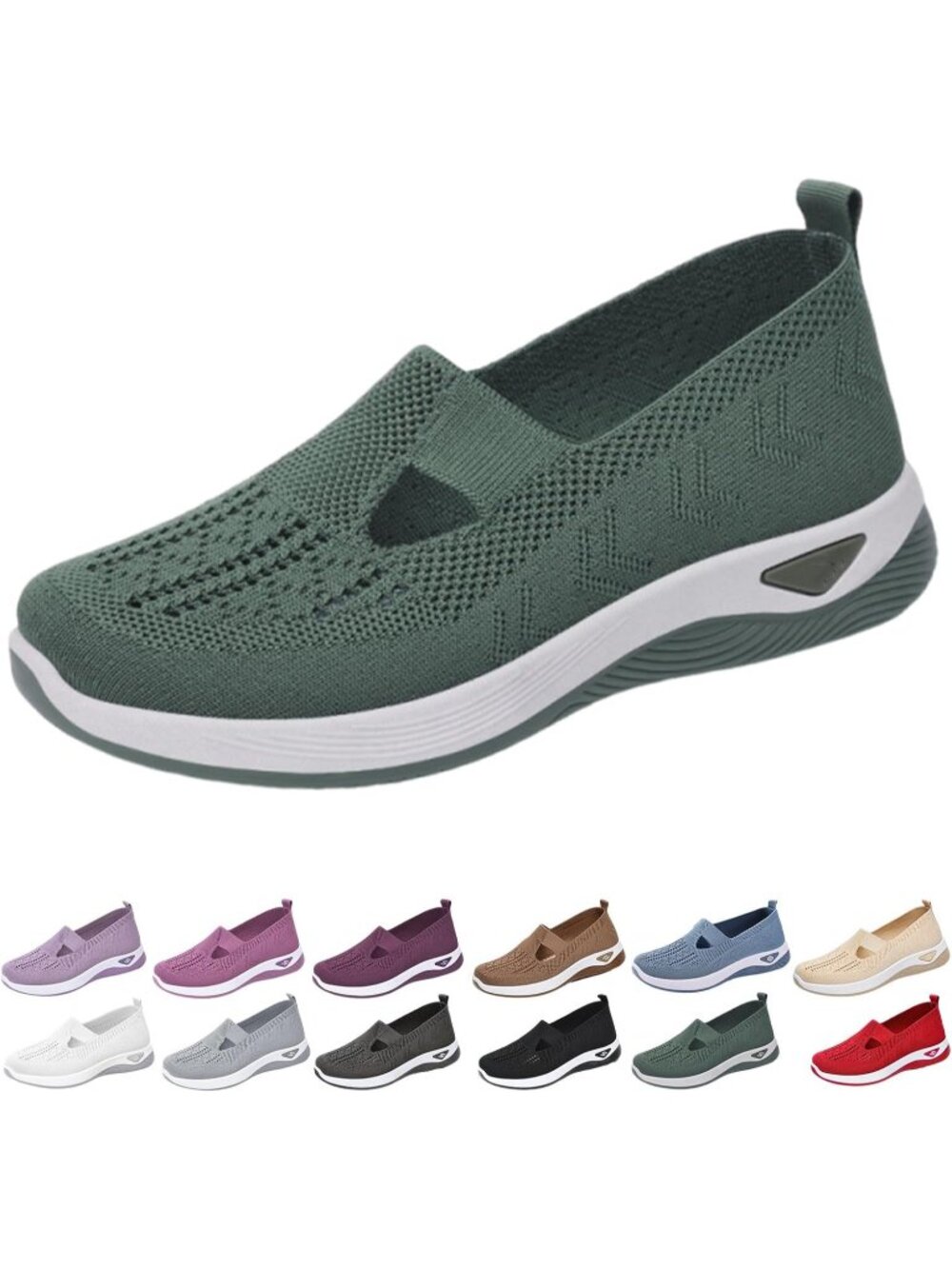 🆕Women's Green Orthopaedic Woven Breathable  Slip on Walking Shoes Sneakers